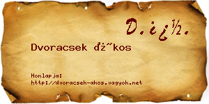 Dvoracsek Ákos névjegykártya